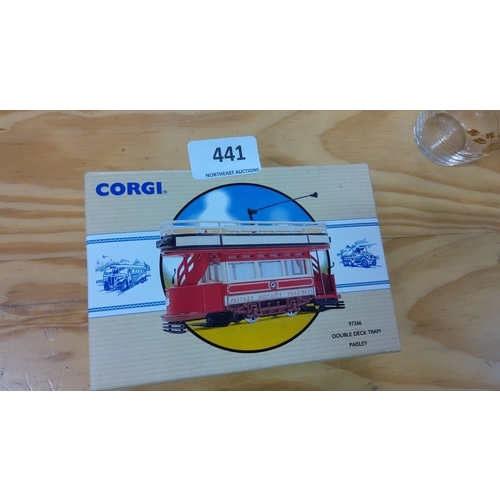 441 - Corgi 97766 Double Deck Tram - Paisley model. Boxed.