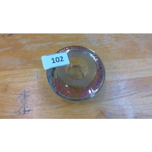 102 - Glass Paperweight marked 