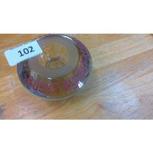 102 - Glass Paperweight marked 