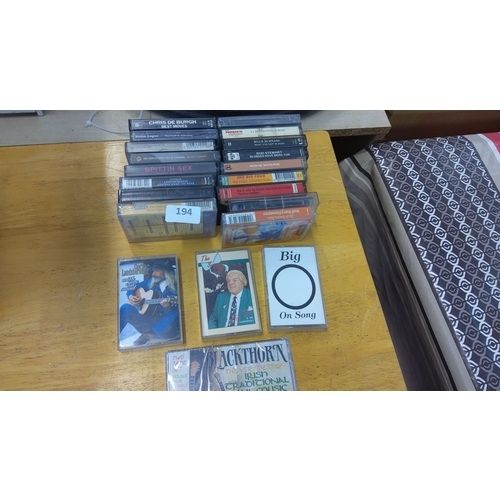 194 - Collection of 17 assorted cassette tapes featuring various artists and genres. Titles include 