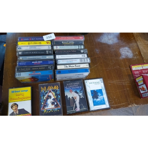 250 - Collection of 18 cassette tapes from various artists like Elton John, Def Leppard, Larry Cunningham,... 