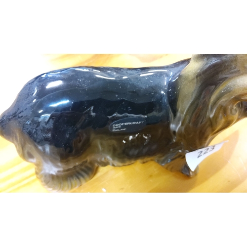 223 - Coopercraft ceramic figurine of a Yorkshire Terrier. Made in England with a detailed, glossy finish.