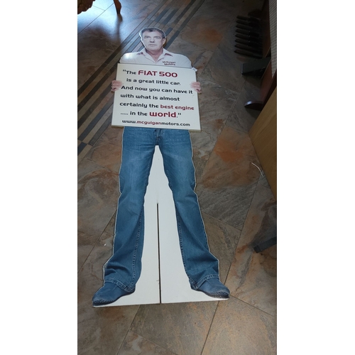 269 - Cardboard cutout of Jeremy Clarkson figure holding a 