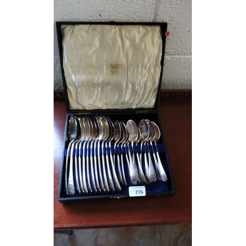 276 - 24 silver-plated teaspoons by Alexander Clark, London, in original presentation box, circa early 20t... 