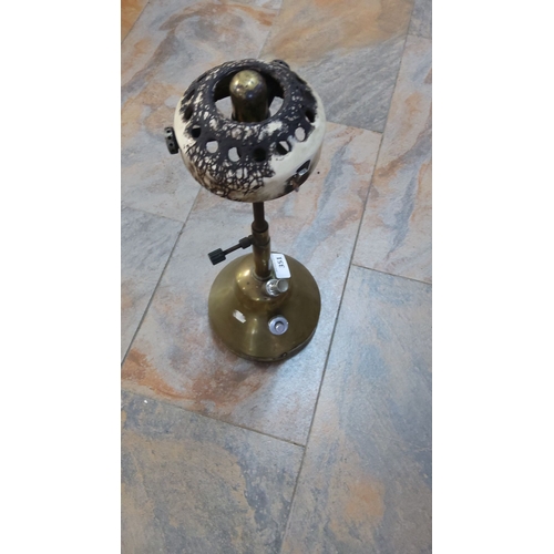 351 - Original brass Bialaddin lamp with adjustable flame, ceramic top, and airflow control.