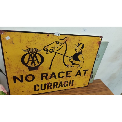 71 - Vintage tin sign, 