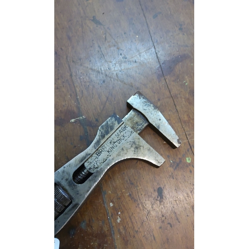 89 - Antique adjustable wrench marked 