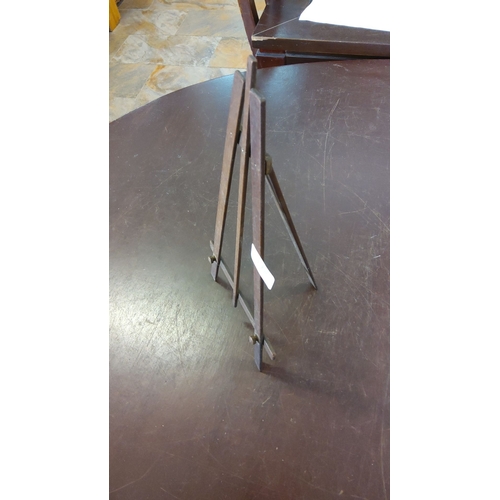 178 - Antique wooden apprentice piece tabletop easel, adjustable.