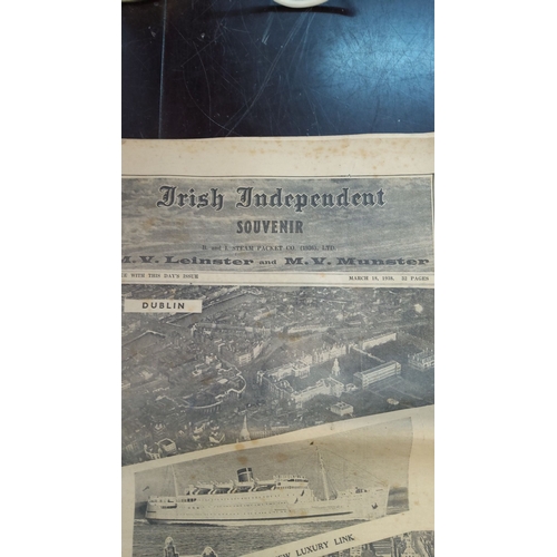 183 - Irish Independent Souvenir, March 18, 1938. Features Dublin and Liverpool ports, and the M.V. Leinst... 