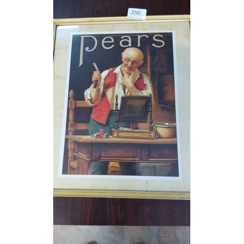 250 - Framed Original Pears soap advertisement featuring an elderly man, signed by artist A. Chalon. It is... 