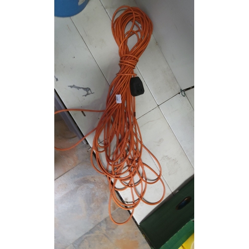 138 - 50-foot orange extension cord with a black plug.