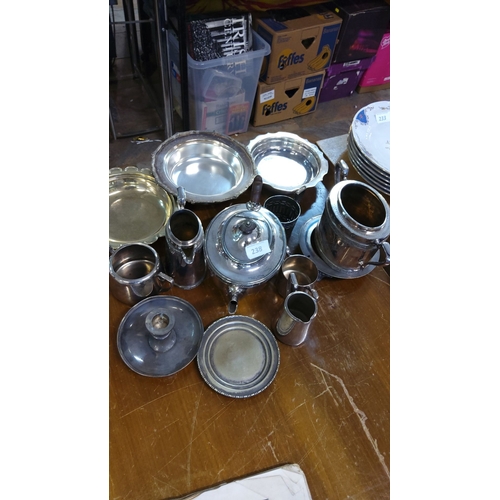 238 - Collection of assorted vintage silver-plated tableware, including coffee pots, trays, bowls, tea set... 