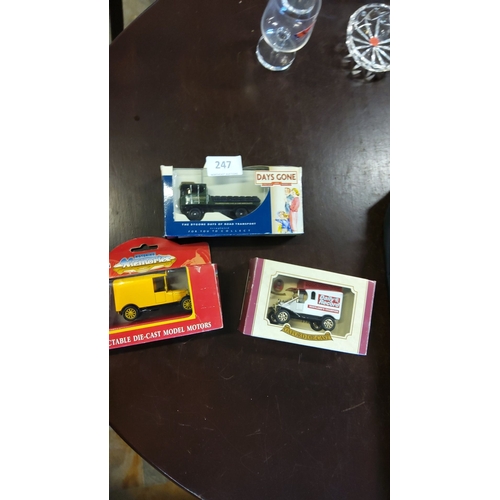 247 - Set of 3 die-cast model vehicles. Includes 