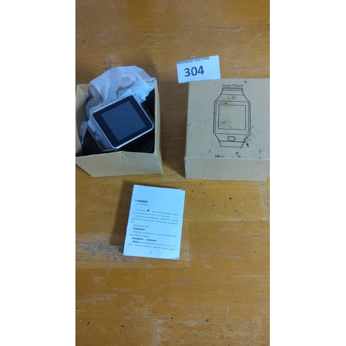 304 - Boxed Smart Watch includes a touchscreen display and original packaging.(needs charger)