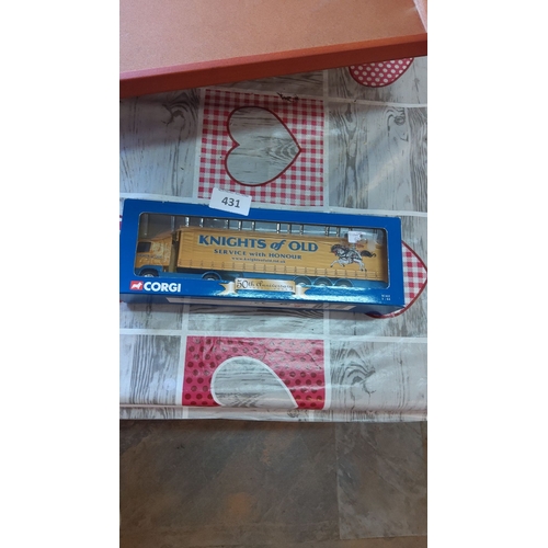 431 - Corgi 'Knights of Old' 50th Anniversary die-cast model lorry, scale 1:64, in original packaging.