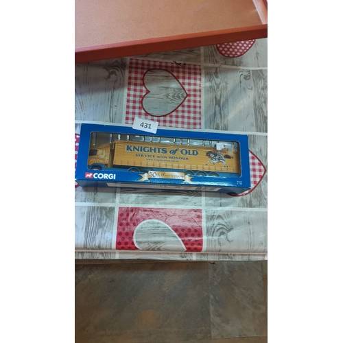 431 - Corgi 'Knights of Old' 50th Anniversary die-cast model lorry, scale 1:64, in original packaging.