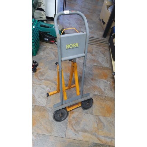 461 - Bora Portamate hand truck in orange and grey features durable construction with foldable support leg... 