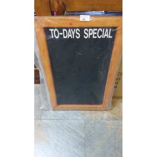 70 - Vintage wooden-framed chalkboard with 