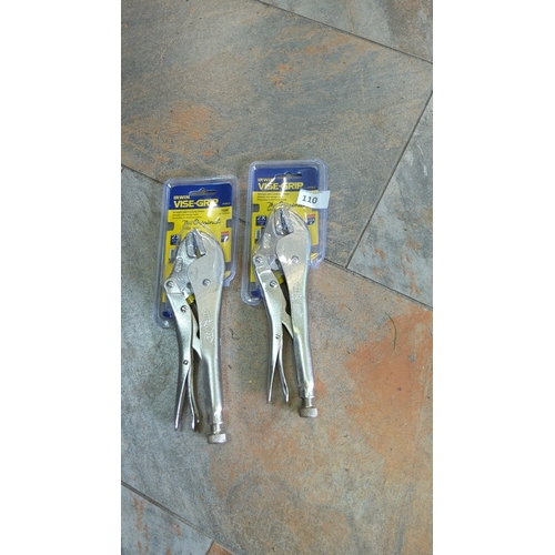 110 - Two sets of Irwin Vise-Grip 10R straight jaw locking pliers in original packaging.