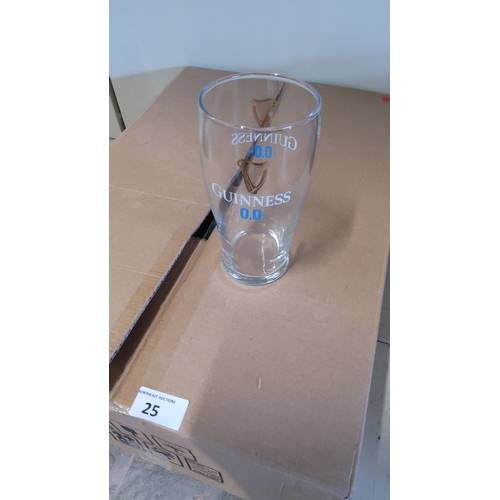 25 - Guinness 0.0 branded pint glasses x 24