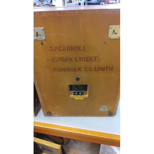 56 - Pair of vintage Hi-Fi speakers, wooden cabinets with front grill design (A Carroll Park St Dundalk s... 