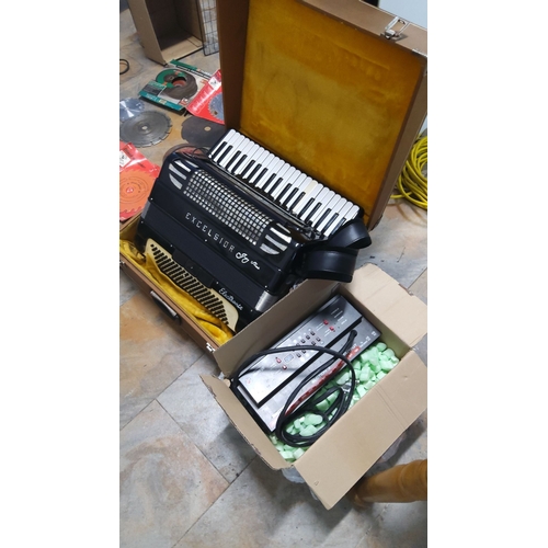 479 - Italian Excelsior 120 Bass Electronic Accordion (Jimmy Shand signature),full working order  and incl... 