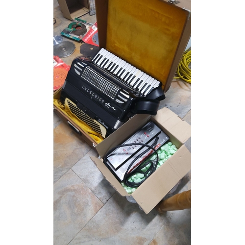 479 - Italian Excelsior 120 Bass Electronic Accordion (Jimmy Shand signature),full working order  and incl... 