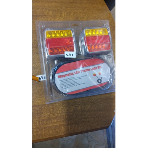 481 - Magnetic LED Trailer Light Kit, 7-pin, includes indicators, brake lights, and license plate lights. ... 