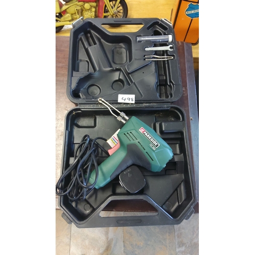 498 - Parkside heat gun tool set in carry case, including additional accessories.