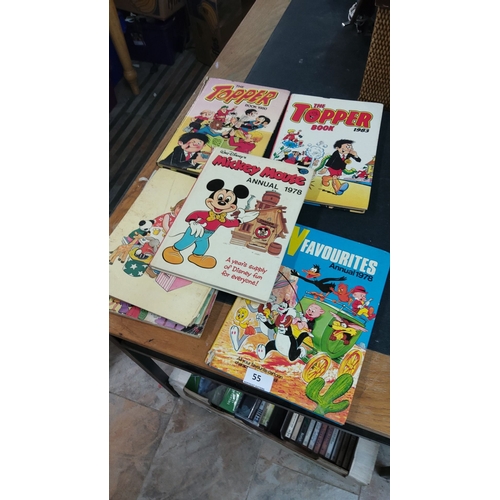 55 - Mixed lot of 5 comic annuals, including 