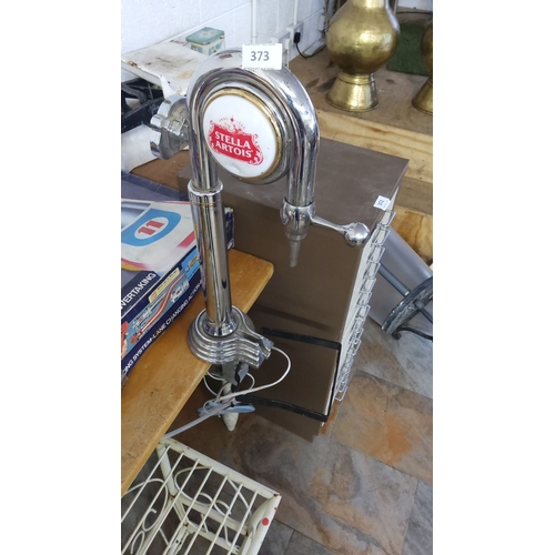 373 - Stella Artois beer tap handle, chrome finish, featuring brand logo.