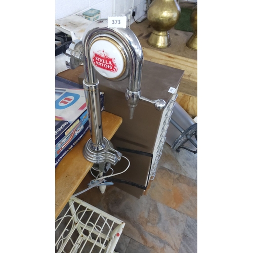 373 - Stella Artois beer tap handle, chrome finish, featuring brand logo.