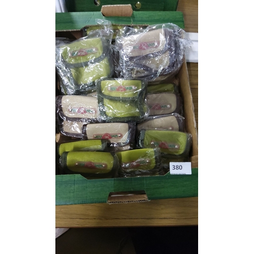 380 - Set of Lili Lala fabric pouches in green and beige. Includes multiple pieces in original packaging.(... 