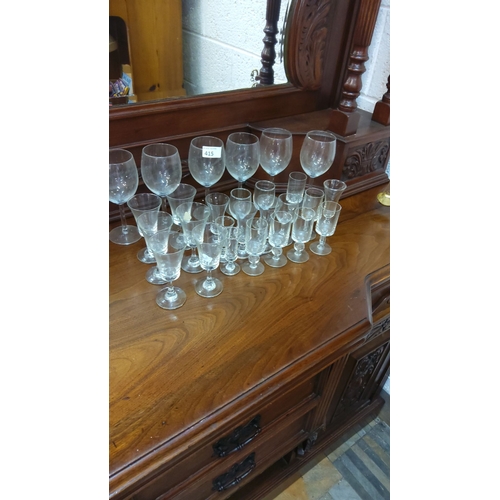 415 - Set of assorted stemware glasses