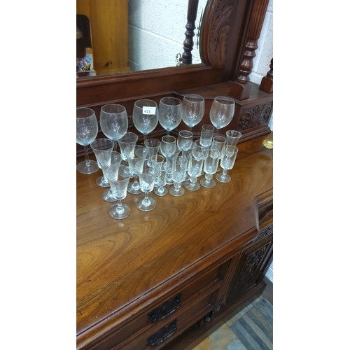 415 - Set of assorted stemware glasses
