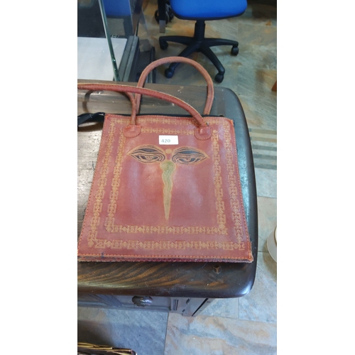 420 - Buddhe Eyes leather handbag