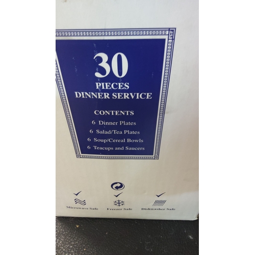 70 - 30-piece dinner service includes 6 dinner plates, 6 salad/tea plates, 6 soup/cereal bowls, 6 teacups... 