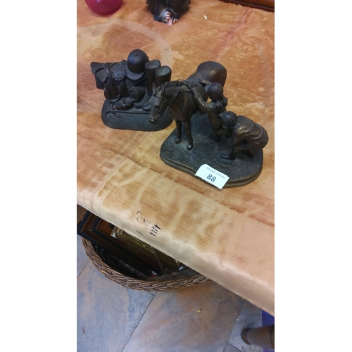 88 - Genesis bronze type sculptures x 2