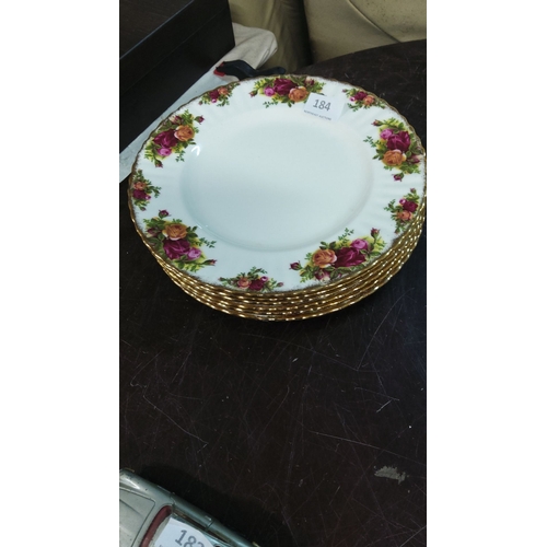 184 - Set of vintage Royal Albert bone china dinner plates,(10.5