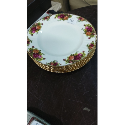 184 - Set of vintage Royal Albert bone china dinner plates,(10.5