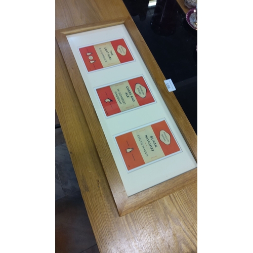 198 - Framed set of three Penguin Books covers: 