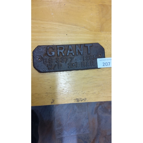 207 - Cast Iron Grants Industrial plaque