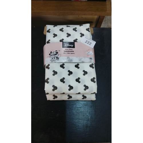222 - Tablecloth with Mickey Mouse pattern, size approximately 180 x 130 cm.