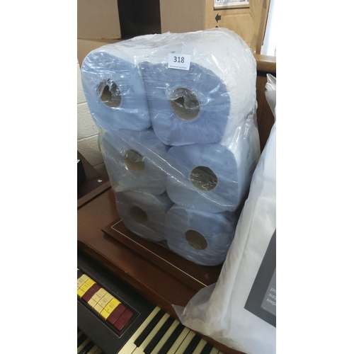 318 - Pack of six blue rolls