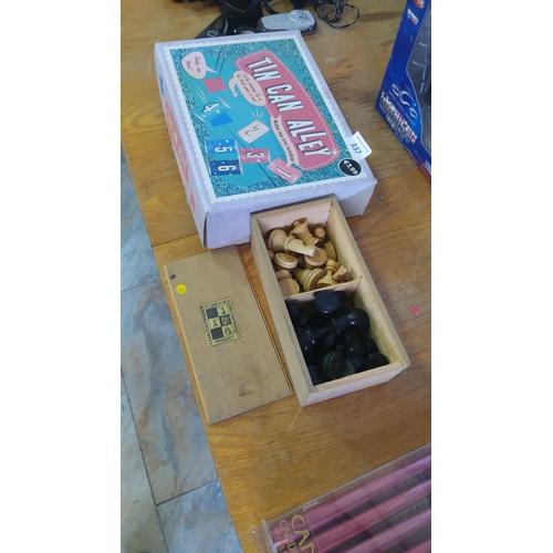 337 - Tin Can Alley Game Set includes numbered colorful cans and tennis balls, complete in original packag... 