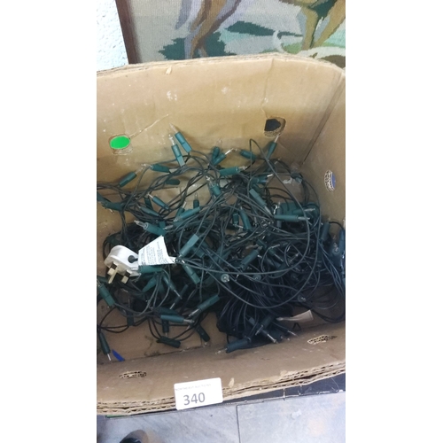 340 - Box of assorted xmas string lights.