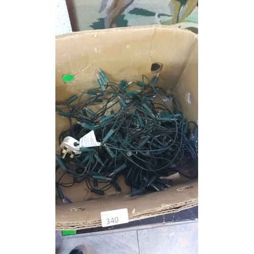 340 - Box of assorted xmas string lights.