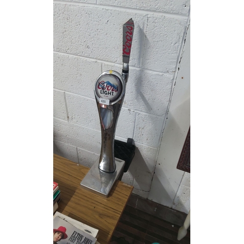 425 - Coors Light beer tap handle features signature branding.
