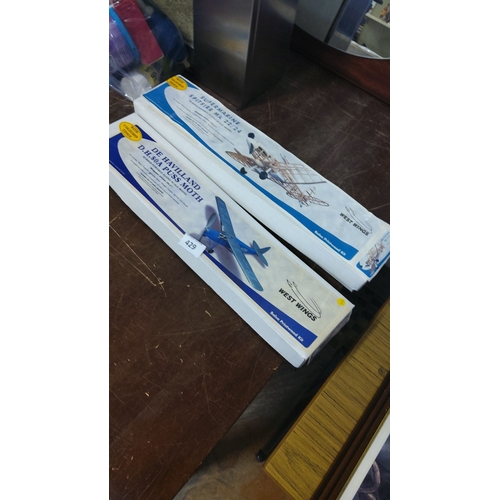 429 - Two West Wings balsa wood kits: Supermarine Spitfire Mk.22/24 and De Havilland D.H.80A Puss Moth.