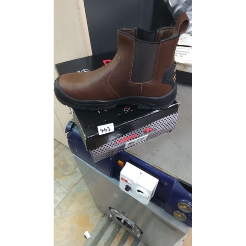 463 - Brown leather upper, slip-resistant sole with Redback logo. New in box.(11)